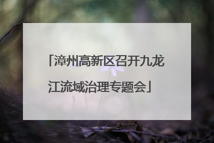 漳州高新区召开九龙江流域治理专题会