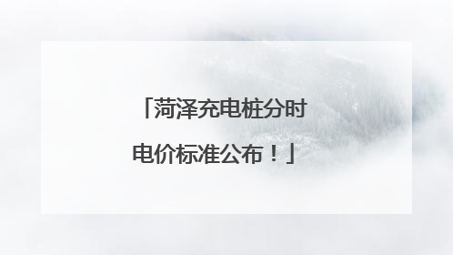 菏泽充电桩分时电价标准公布！