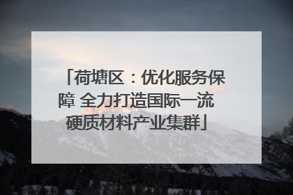 荷塘区：优化服务保障 全力打造国际一流硬质材料产业集群