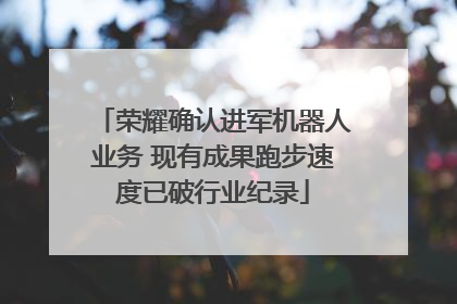 荣耀确认进军机器人业务 现有成果跑步速度已破行业纪录