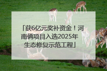 获6亿元奖补资金！河南俩项目入选2025年生态修复示范工程