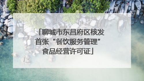 聊城市东昌府区核发首张“餐饮服务管理”食品经营许可证