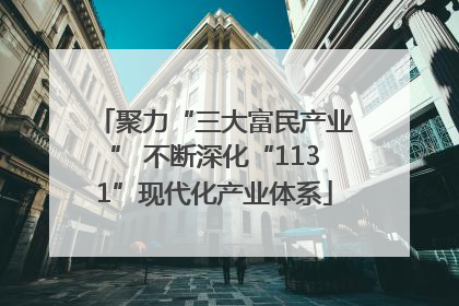 聚力“三大富民产业” 不断深化“1131”现代化产业体系