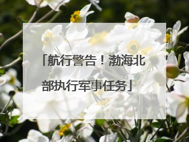 航行警告！渤海北部执行军事任务