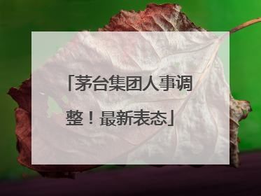 茅台集团人事调整！最新表态