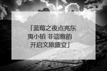 蓝莓之夜点亮东夷小镇 非遗雅韵开启文旅盛宴
