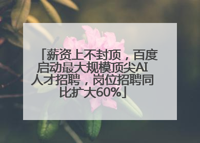 薪资上不封顶，百度启动最大规模顶尖AI人才招聘，岗位招聘同比扩大60%