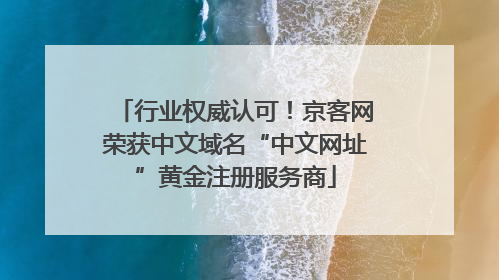 行业权威认可！京客网荣获中文域名“中文网址”黄金注册服务商