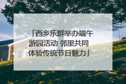 西乡乐群举办端午游园活动 邻里共同体验传统节日魅力