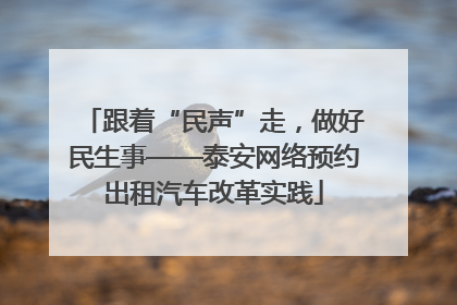 跟着“民声”走，做好民生事——泰安网络预约出租汽车改革实践