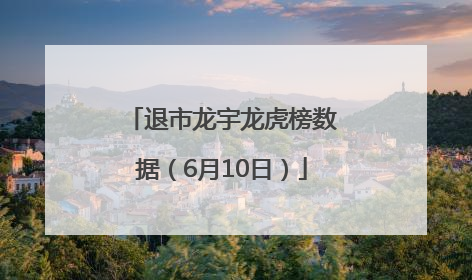 退市龙宇龙虎榜数据（6月10日）