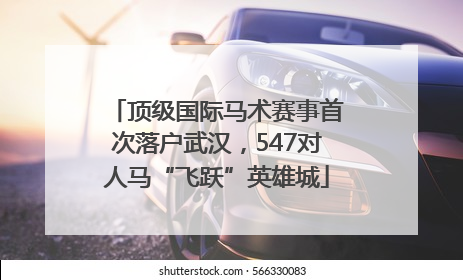 顶级国际马术赛事首次落户武汉，547对人马“飞跃”英雄城