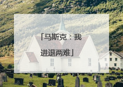 马斯克：我进退两难