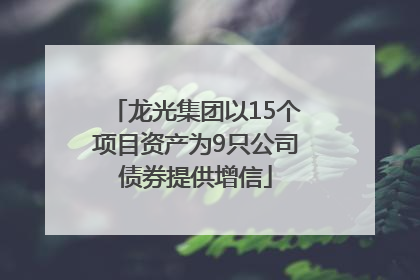 龙光集团以15个项目资产为9只公司债券提供增信