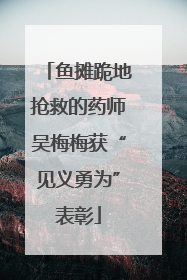 鱼摊跪地抢救的药师吴梅梅获“见义勇为”表彰