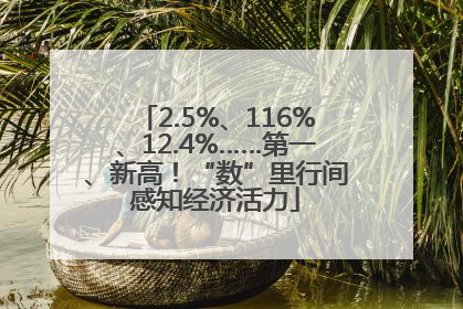 2.5%、116%、12.4%……第一、新高！“数”里行间感知经济活力