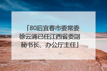 80后宜春市委常委徐云涌已任江西省委副秘书长、办公厅主任